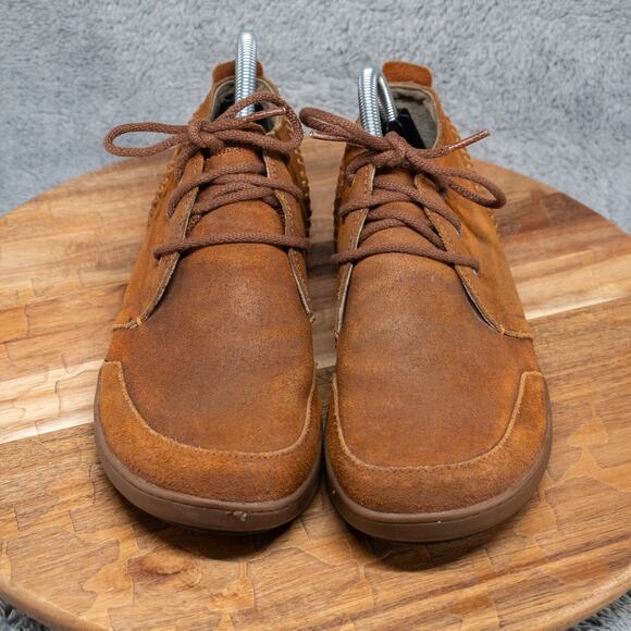 Olukai Maki Shoes Mens Size 8 Brown Suede Moccasin Lace Up Chukka Loafers - Picture 2 of 7